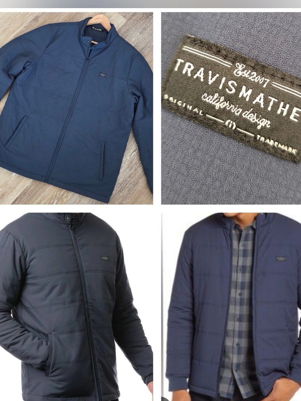 Travis Mathew Interlude Puffer Golf Jacket Quilted Zip-up Blue